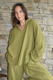 Santos Cushion Cotton Heathcliff Blouse Olive